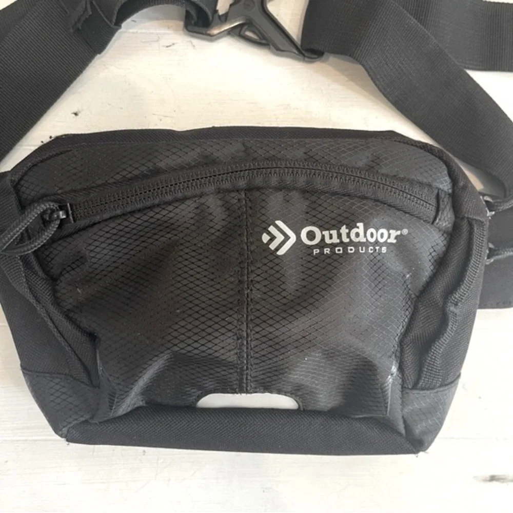 Outdoor Products Fanny Pack Black Waistpack Bag Carrier Hiking Walking